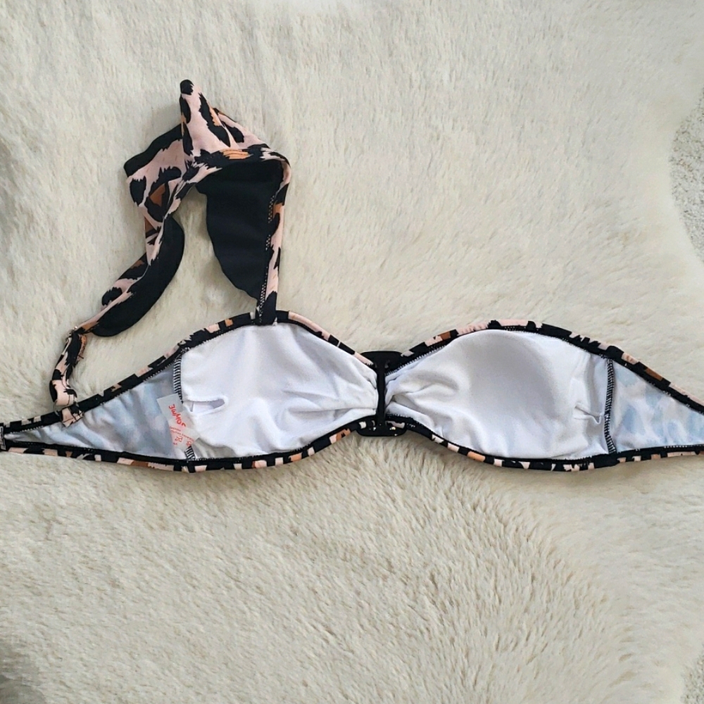 Leopard Ruffle Strap Bandeau High Waist Bikini Set - Picture 8 of 11